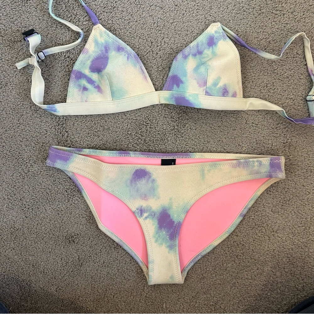 Triangl Swimwear Pastel Tie Dye Bikini Top and Bottom